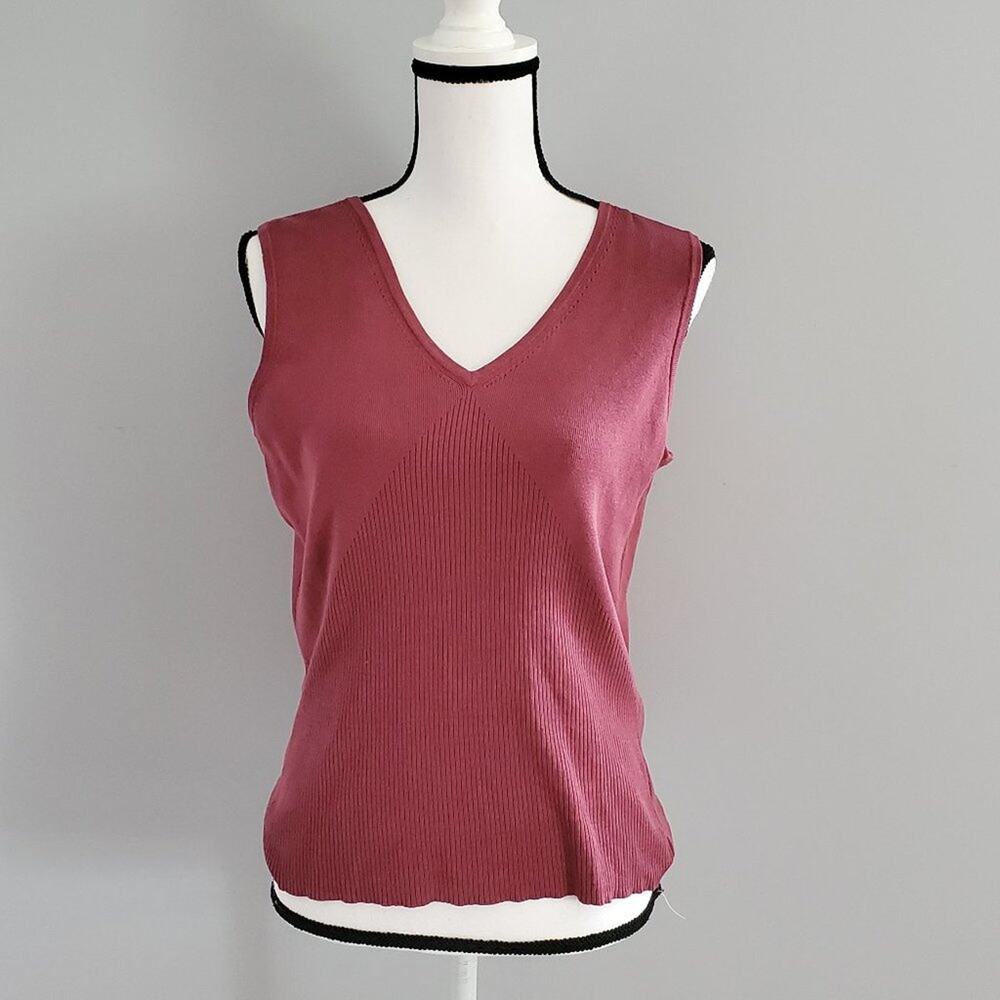Geoffrey Beane Sport Sleeveless Silk Blend Purple Top M